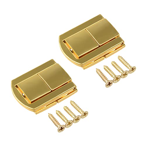 Federbelastete Verriegelung, Hasp-Verriegelung, Toggle Catch Lock Hasp Spring Loaded Multicolor Pack of 6 pcs(Gold Tone) von YUEKOPOU