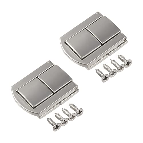 Federbelastete Verriegelung, Hasp-Verriegelung, Toggle Catch Lock Multicolor 30mm x 25mm Pack Of 6(Sliver Tone) von YUEKOPOU