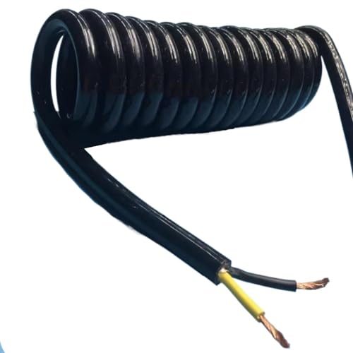 Federkabel, Spulenkabel, Stromkabel Federspiralka 2 Core 4.0mm² Telescopic Spiral Spring Cord 10mm Wire Diameter Multiple Sizes(Stretch 14 Meter) von YUEKOPOU