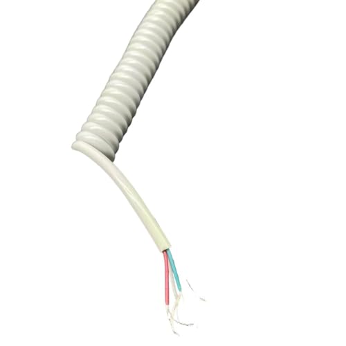 Federverlängerungskabel, Teleskop-Telefonkabel, 4 Core Spring Telescopic Spiral Phone Extension Cable Pack Of 5 White 15-70cm 3.0mm Federverlängerungskabel, Teleskop-Telefonkabel, 4 Core Spring Telescopic Spiral Phone Extension Cable Pack Of 5 White 15-70cm 3.0mm von YUEKOPOU