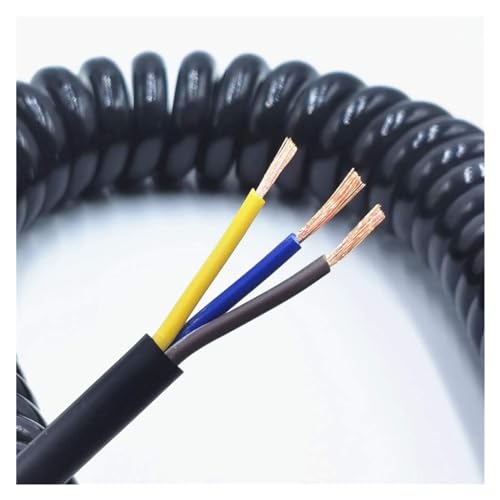 Federverlängerungskabel, Teleskop-Telefonkabel, Spring Coiled Cable 3 Core Spiral Electric Power Cord Extensible Wire 0.5mm² 2.5m 5m 7.5m Federverlängerungskabel, Teleskop-Telefonkabel, Spring Coiled Cable 3 Core Spiral Electric Power Cord Extensible Wire 0.5mm² 2.5m 5m 7.5m von YUEKOPOU