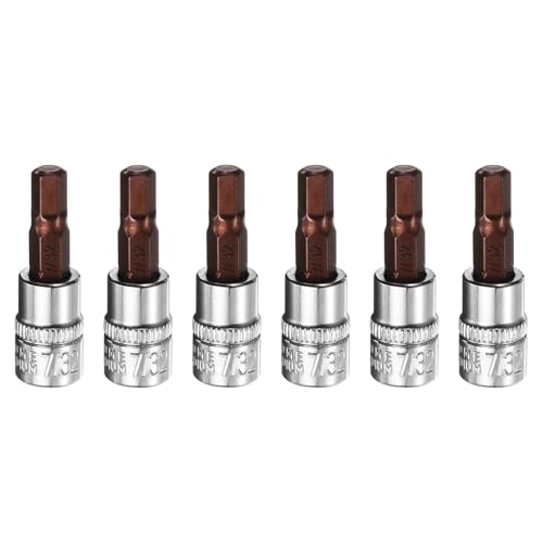 Innensechskant-Bohrer-Kit, Sechskant-Schaft, Schli 6pcs Hex Bit Socket Set - 1/4" Square Drive SAE Extension Impact Nut Driver Bits - Durable S2 & CR-V Steel for Ratchet Wrench(7/32") von YUEKOPOU