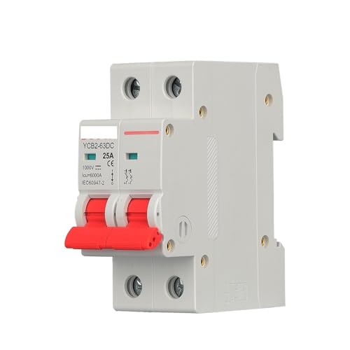 Leckageschutz, Luftschalter, Leistungsschalter, Pa 1P 2P DC 1000V Solar Mini Circuit Breaker 3A 6A 10A 16A 20A 25A 32A 50A 63A DC MCB for PV System(16a,2) von YUEKOPOU