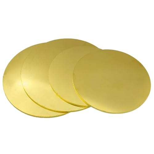 Messing-Scheibe, runde Platte, Blech, Kupferlegier Brass Round Plate Sheets, 2Mm Thickness X150/180/200Mm Diameter H62 Brass Metal Sheet for Crafts, Models, Repairs,2 * 200mm(2 * 180mm) von YUEKOPOU