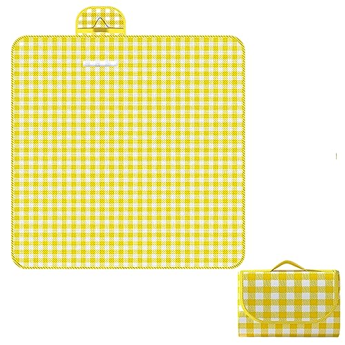 Picknick-Decke, wasserdichte Strandmatte, Picnic Blankets, Waterproof Sandproof Foldable Compact Beach Blanket, Outdoor Mat for Spring Summer Camping, Park, Travel, Grass,200 * 200cm(100*150cm) von YUEKOPOU