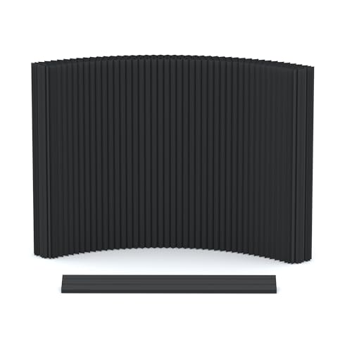 Raumteiler, faltbare Sichtschutzwände, Room Divider Screen, Floding Paper Privacy Protector Movable Background Wall for Living Room Bedroom Office,Black(L300*H200) von YUEKOPOU