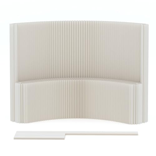 Raumteiler, faltbare Sichtschutzwände, Room Divider Screen, Folding Partition Privacy Wall Freestanding Separator with Display Shelf for Office, Living Room, Salon, Balcony(L400 x W42 x H200 Cm) von YUEKOPOU