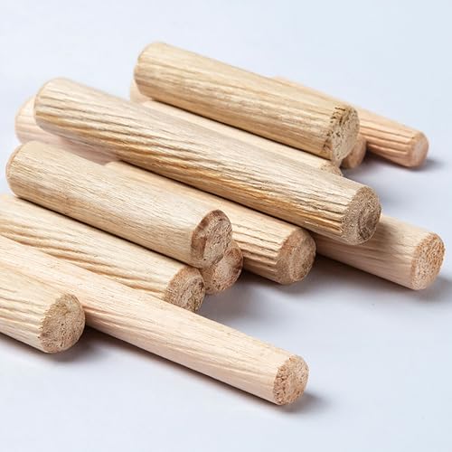 Rundholzstäbe, Rundstäbe, Holzstäbe, 100 Pack Wooden Dowel Pins 10Mm Dia Fluted Wood Dowels Rods Hardwood Crafts Dowel Pegs,40mm(60mm) von YUEKOPOU