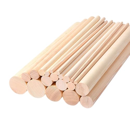 Rundholzstäbe, Rundstäbe, Holzstäbe, 5 PCS Dowel Rods Wood Sticks, 3-6Cm Dia Unfinished Round Wooden Hardwood Sticks for DIY Crafts, 10Cm Long,6cm(4cm) von YUEKOPOU