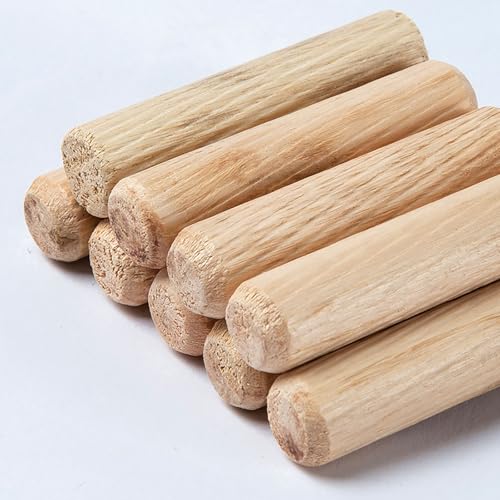 Rundholzstäbe, Rundstäbe, Holzstäbe, Wooden Dowel Pins 10Mm Dia Fluted Wood Dowels Rods Hardwood Crafts Dowel Pegs, 100 Pack,100mm(120mm) von YUEKOPOU