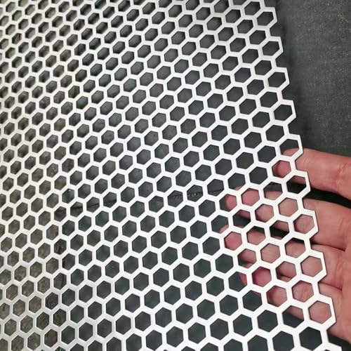 Sechskantloch-Lochblech, Drahtgitter 304 Stainless Steel Perforated Sheet Hexagonal Hole Metal Mesh Screen 3.5/6/10mm Multiple Sizes(Dia 10mm,20x20cm) von YUEKOPOU