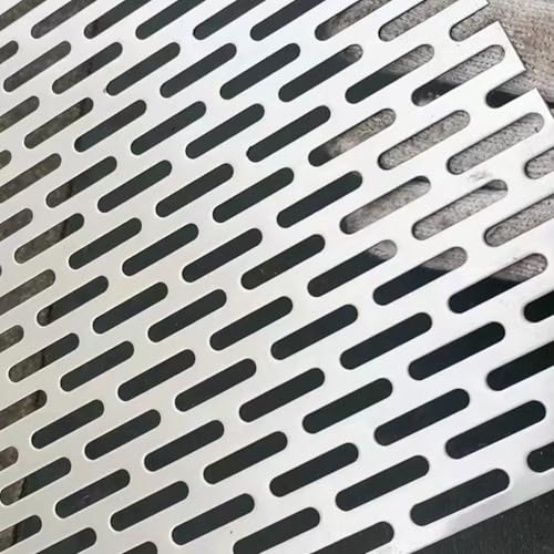 Sechskantloch-Lochblech, Drahtgitter 304 Stainless Steel Perforated Sheet Long Slot 5x25mm Multiple Sizes(20x20cm Thick 2mm) von YUEKOPOU