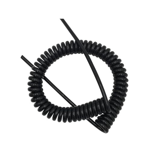 Teleskopisches Spulenkabel, einziehbares Kabel, 3 Core Spiral Control Wire Spring Power Cord 0.3mm 22AWG Tensile Sheath Multiple Sizes(Stretch 4 meter) von YUEKOPOU
