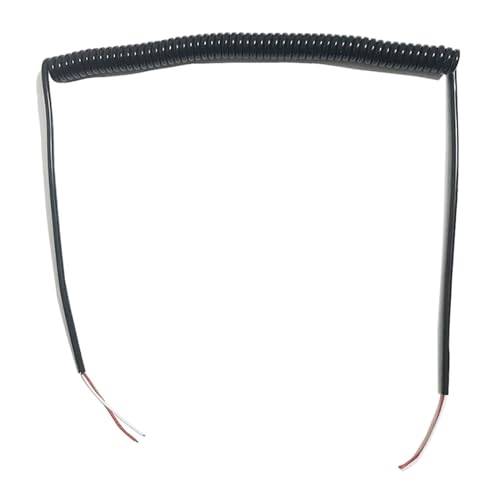Teleskopisches Spulenkabel, einziehbares Kabel, Spring Cable 2 Core 0.3mm² Sheathed Wire Black Extension Length 1.25-2.5 meters(Undraw 1.25 meters) von YUEKOPOU