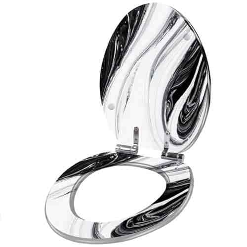 Toilettensitz, langsam schließender Toilettensitz Resin Soft Close Toilet Seat 43x36cm 10-20cm Hole Distance For U V O Shaped Toilets(Style-7) von YUEKOPOU