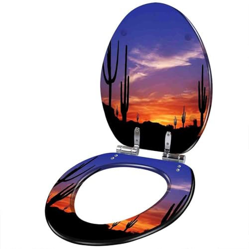 Toilettensitz, langsam schließender Toilettensitz Resin Soft Close Toilet Seat 43x36cm 10-20cm Hole Distance For U V O Shaped Toilets(Style-9) von YUEKOPOU