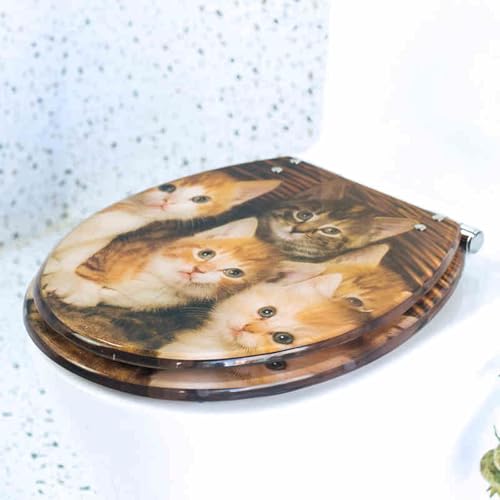 Toilettensitz, langsam schließender Toilettensitz Resin Toilet Seat Soft Close Arc Design Removable For U V O Toilets Size 42x36 cm(Style-15) von YUEKOPOU