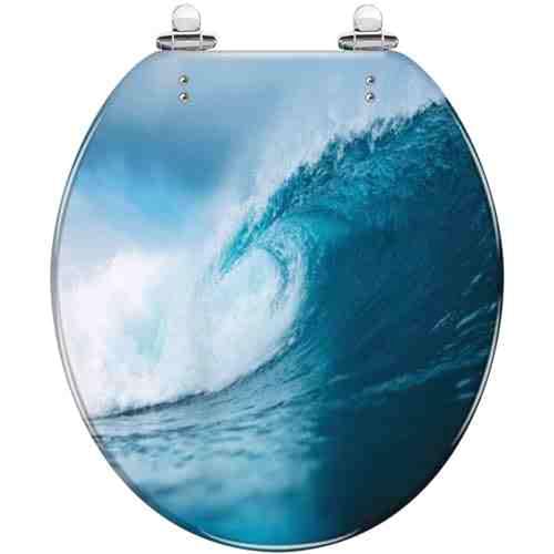 Toilettensitz, langsam schließender Toilettensitz Slow Close Quick Release Oval Toilet Seat 43x36 cm(Style-14) von YUEKOPOU