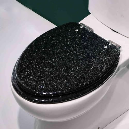 Toilettensitz, langsam schließender Toilettensitz Slow Close Resin Toilet Seat Multicolor 44x36.5cm(Style-13) von YUEKOPOU