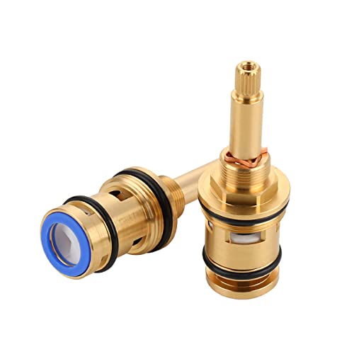 Wasserhahnkartusche, Messingventil, Faucet Valve Replacement Brass BSP 3/4-Inch Thread For Hot Cold Water Multicolor(Red+blue) von YUEKOPOU