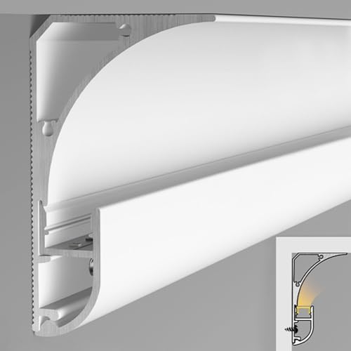 YUEKOPOU Deckenleiste, Fußleistenkanal, Aluminum LED Crown Moulding Coving and Skirting Profile Diffuser Multiple Sizes Home Decor(16 m/52.4 ft) von YUEKOPOU