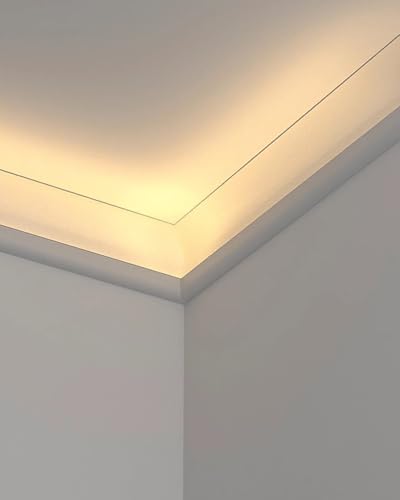 YUEKOPOU Deckenleiste, Fußleistenkanal, Aluminum LED Strip Channel Skirting Board with Corner Connectors White 6x8cm Pack of 8 YUEKOPOU Deckenleiste, Fußleistenkanal, Aluminum LED Strip Channel Skirting Board with Corner Connectors White 6x8cm Pack of 8 von YUEKOPOU