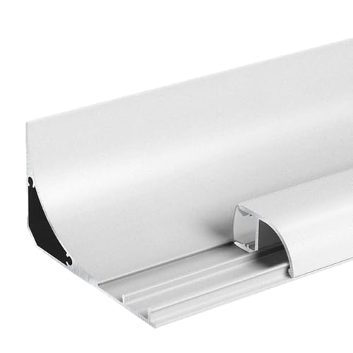 YUEKOPOU Deckenleiste, Fußleistenkanal, Pack of 10 White Aluminum LED Baseboard Lighting Channel Profile Only Multiple Sizes(3.7x6cm(1 1/2x2 3/8")) von YUEKOPOU
