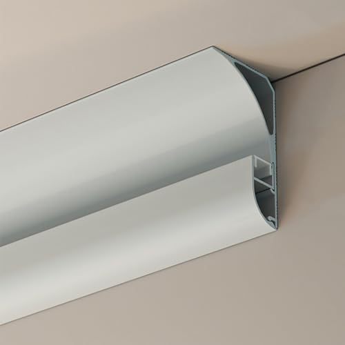 YUEKOPOU Deckenleiste, Fußleistenkanal, Pack of 6 Aluminum LED Indirect Lighting Ceiling Molding Skirting Baseboard Channel White Multiple Sizes(6x8cm(2 3/8x3 1/8")) von YUEKOPOU