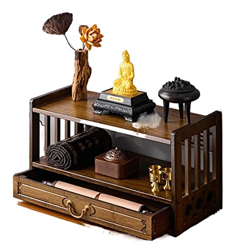 YUEKOPOU Erhöhter Buddhasitz, Räucherstäbchentisch, Hausalt Small Altar Table for Spiritual Use - Elevated Buddha Seat Offering Incense Table Perfect for Home Decor and Meditation(52cm) von YUEKOPOU
