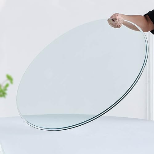 YUEKOPOU Esstisch aus gehärtetem Glas.Couchtisch mit Glasti Clear Round Glass Table Top - Polished Edge Dining & Coffee Table Glass Top for DIY Home & Office Use(35CM(14INCH)) von YUEKOPOU