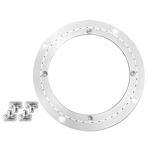 YUEKOPOU Esstisch aus gehärtetem Glas.Couchtisch mit Glasti Hardware Aluminum Heavy Duty Rotating Turntable Bearing Table Base Round Swivel Plate Hardware(25cm) von YUEKOPOU