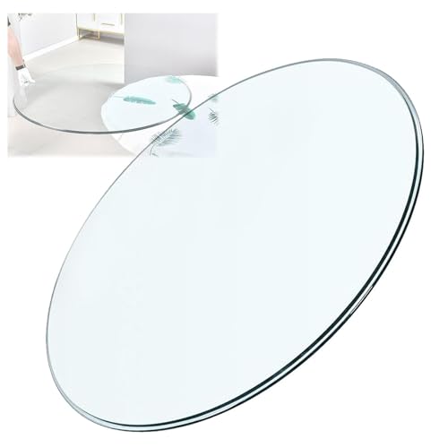 YUEKOPOU Esstisch aus gehärtetem Glas.Couchtisch mit Glasti Round Clear Glass Table Top - 8mm Thick Toughened Explosion-Proof Glass for Dining Tables(48CM(19INCH)) von YUEKOPOU