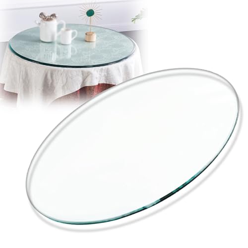 YUEKOPOU Esstisch aus gehärtetem Glas.Couchtisch mit Glasti Round Tempered Glass Table Top Clear Glass Surface for Dining and Coffee Tables(75CM(30INCH)) von YUEKOPOU
