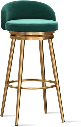 YUEKOPOU Esstischstühle Modern Velvet Bar Stools Set of Low Back Kitchen Counter Chairs with Gold Metal Legs for Home or Commercial Use(Green,1 PCS) von YUEKOPOU