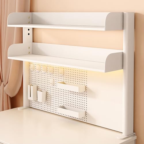 YUEKOPOU Heavy Duty Desk Nizer Shelf Clamp - Modern Desktop Display Shelf for Table Accessories - Extender Side Table(Bianco,80x95cm) von YUEKOPOU