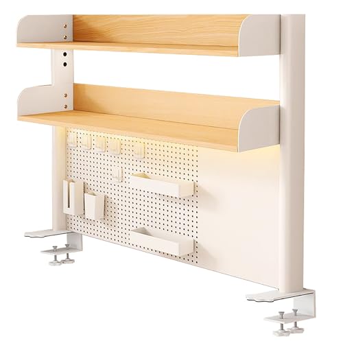 YUEKOPOU Heavy Duty Desk Nizer Shelf Clamp - Modern Desktop Display Shelf for Table Accessories - Extender Side Table(Natural,80x95cm) von YUEKOPOU