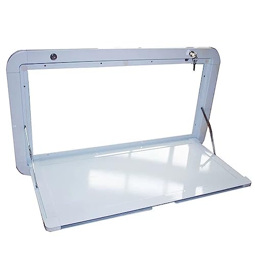 YUEKOPOU Klappbarer Wohnmobiltisch, abschließbarer Wandtisc Foldable Lockable Wall-Mounted Aluminum Alloy Table for RVs and Campervans(Bianco,60x45cm/23.6x17.7in) von YUEKOPOU