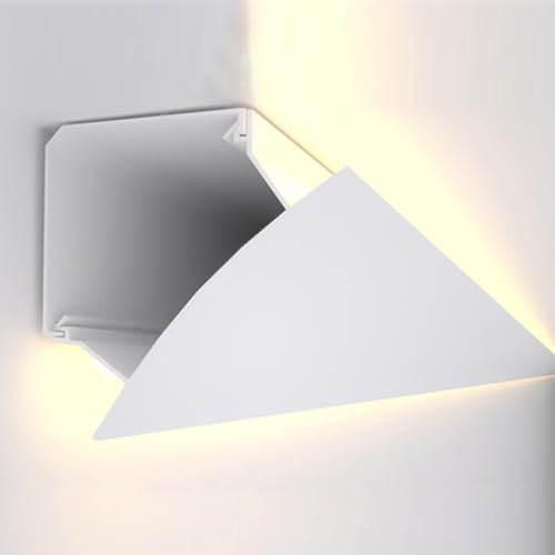 YUEKOPOU LED-Lichtkanal, Deckenbeleuchtung, Sockelleisten, Aluminium-LED-Kanal-Decken-Trockenbau-Covering 3.3x3.3in indirekte Beleuchtung mehrerer Größen(14 m/45.9 ft) von YUEKOPOU
