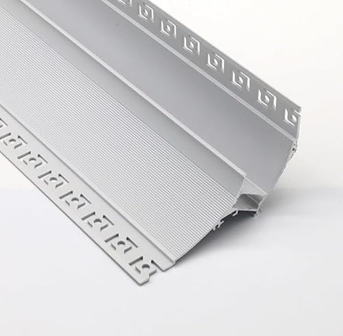YUEKOPOU LED-Lichtkanal, Deckenbeleuchtung, Sockelleisten, LED-Lichtkanal Aluminiumprofil Weiß Mehrere Größen Diffusor Fußleiste Deckenbeleuchtung(2m/6.6ft) von YUEKOPOU