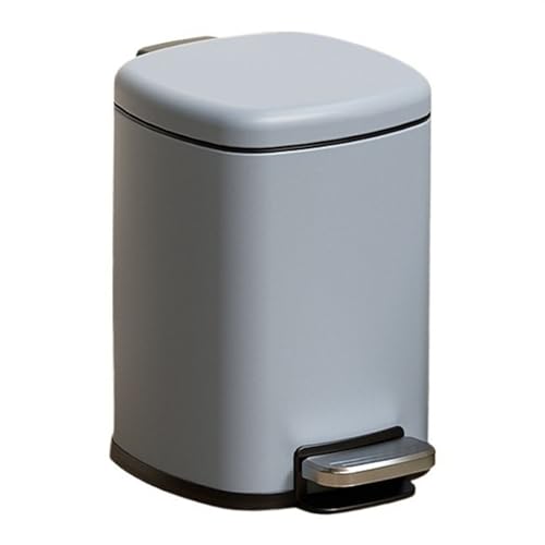 YUEKOPOU Mülleimer, Round Stainless Steel Pedal Trash Can Gray And White 6L To 32L(Gris,20L) von YUEKOPOU