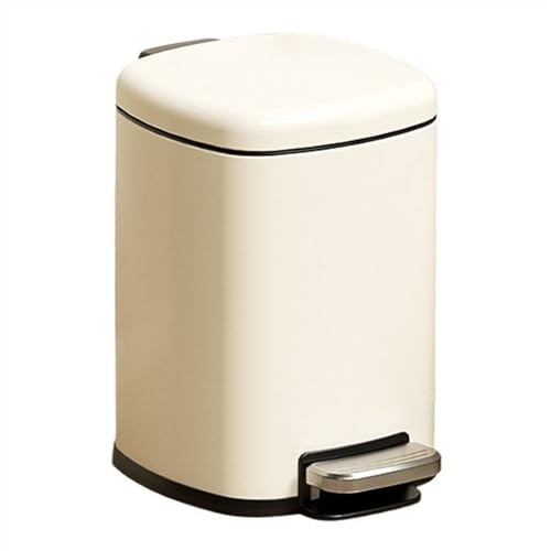 YUEKOPOU Mülleimer, Stainless Steel Round Step Trash Can With Removable Bucket Multicolor Multiple Sizes(White,6L) von YUEKOPOU