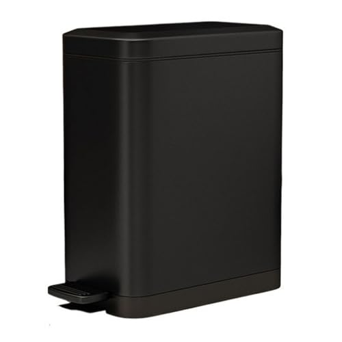YUEKOPOU Mülleimer, Stainless Steel Trash Can With Step Pedal Soft Close Lid Multicolor Multiple Sizes(Black,13L) von YUEKOPOU