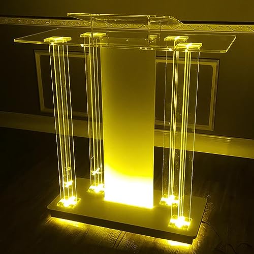 YUEKOPOU Podium, Podiumständer, Tragbare Acryl-Kirchenkanzel mit LED-Licht for Präsentationen und Veranstaltungen YUEKOPOU Podium, Podiumständer, Tragbare Acryl-Kirchenkanzel mit LED-Licht for Präsentationen und Veranstaltungen von YUEKOPOU