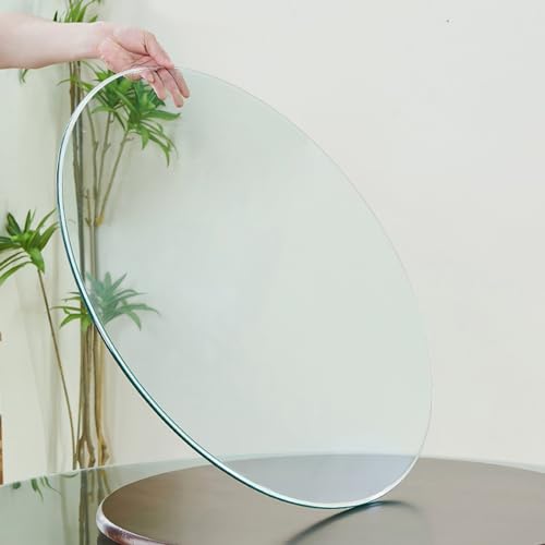 YUEKOPOU Round Tempered Glass Table Top - 26 Inch Clear Dining Table Protector for Coffee Tables - Flat Polish Edge Design(96CM(38INCH)) von YUEKOPOU