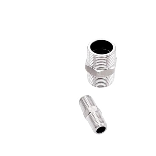 YUEKOPOU Sechskantnippel, Außengewindeanschluss Stainless Steel Hex Nipple Male Thread Connector BSP NPT Water Oil Air Multiple Sizes(1) von YUEKOPOU
