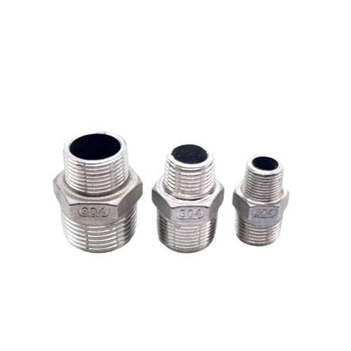 YUEKOPOU Sechskantnippel, Außengewindeanschluss Stainless Steel Reducing Hex Nipple Fittings NPT Male Pack of 5 Multiple Sizes(DN32 to DN20) von YUEKOPOU