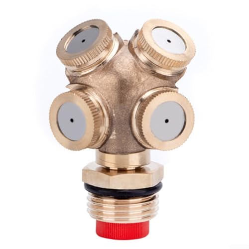 YUEKOPOU Sprühfilter, Edelstahlfilter, 12 Inch Brass Atomizing Nozzle With Filter For Garden Irrigation And Cooling 4 Hole Design, For Small Area Sprinkler Systems(1pcs) von YUEKOPOU