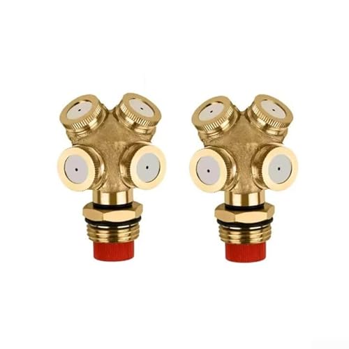 YUEKOPOU Sprühfilter, Edelstahlfilter, 12 Inch Brass Atomizing Nozzle With Filter For Garden Irrigation And Cooling 4 Hole Design, For Small Area Sprinkler Systems(2pcs) von YUEKOPOU