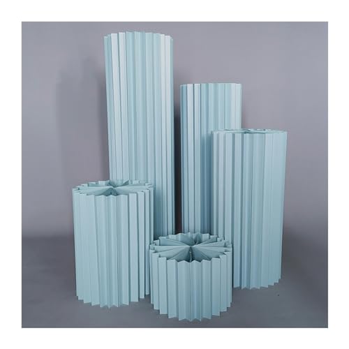 YUEKOPOU Tortenständer, faltbare Dessertständer, Papierkuch Cardboard Cylinder Stand For Cake Dessert Display 11.8 inches Multicolor(Light Blue) von YUEKOPOU