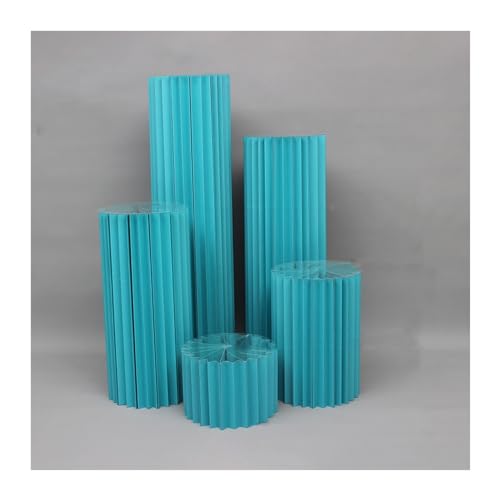 YUEKOPOU Tortenständer, faltbare Dessertständer, Papierkuch Foldable Kraft Paper Column Stands - Multicolor, 11.8IN, Pack of 4(Blue) von YUEKOPOU